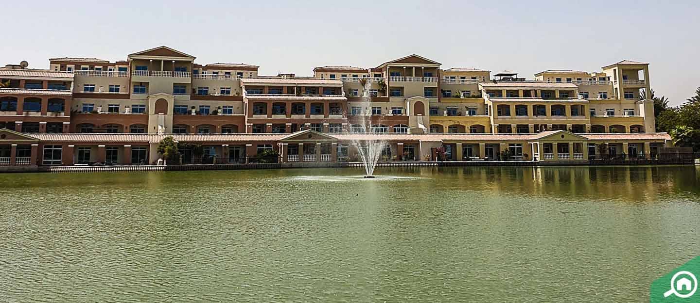 Green apartment community in Dubai